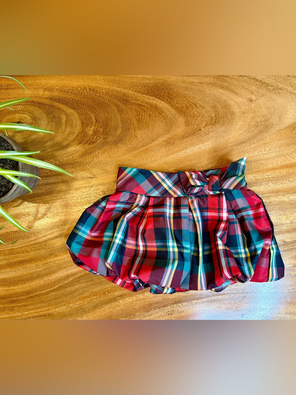 Healthtex | Girls Plaid Bubble Skirt with a Bow Waist - 3T
